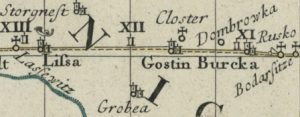 Auszug aus der Reiskarte Dresden-Warschau (1751)